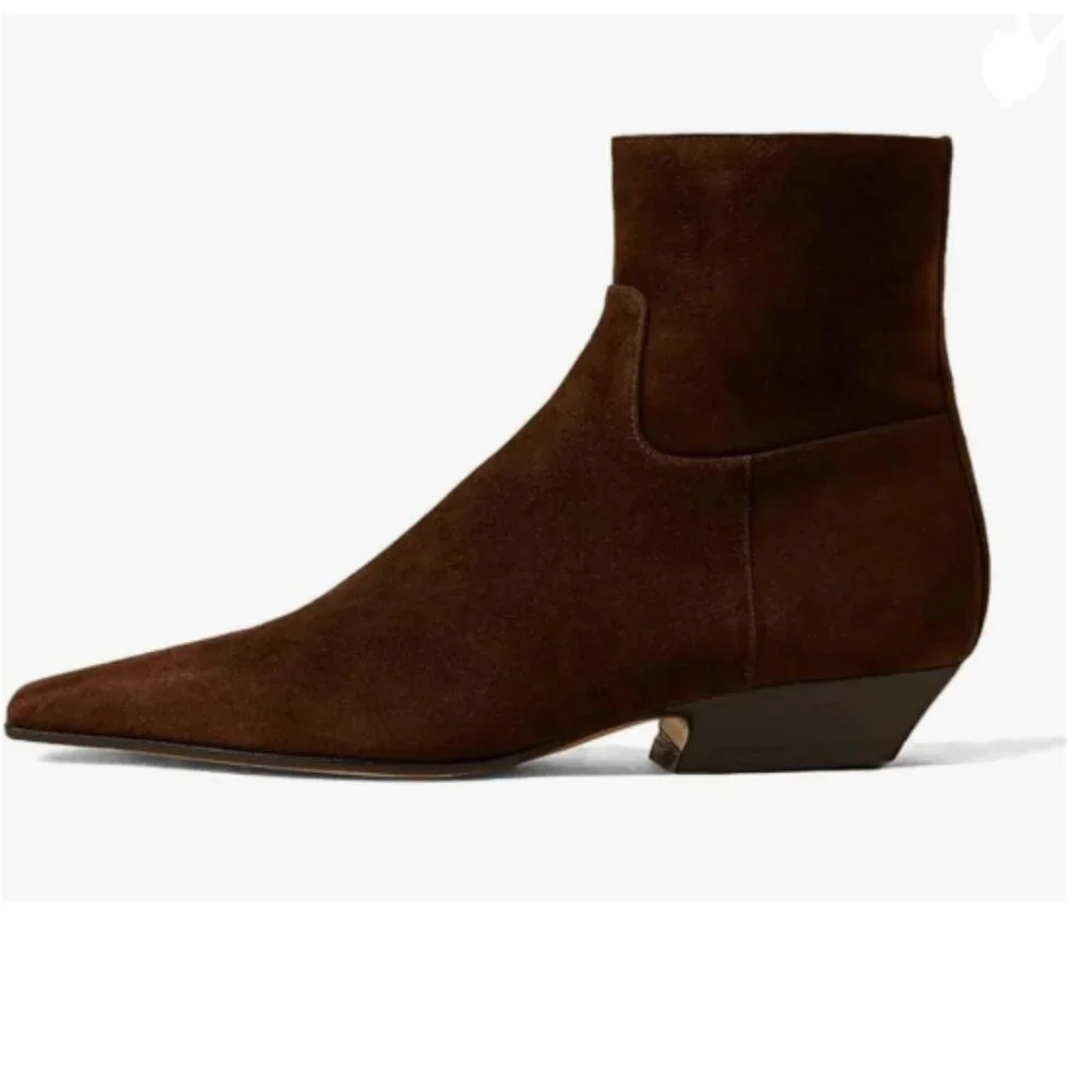 Women's Brown Suede Ankle Bootie